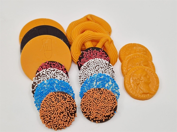 Pakje oranje chocolade